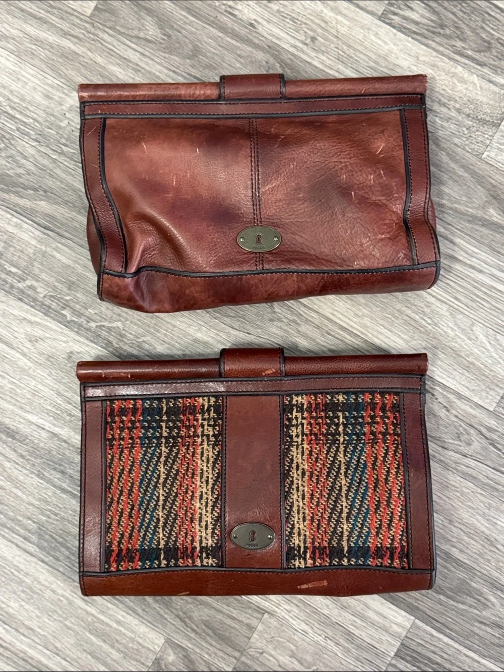 Fossil Vintage Reissue Bar Clutch bags bundle of 2, as is